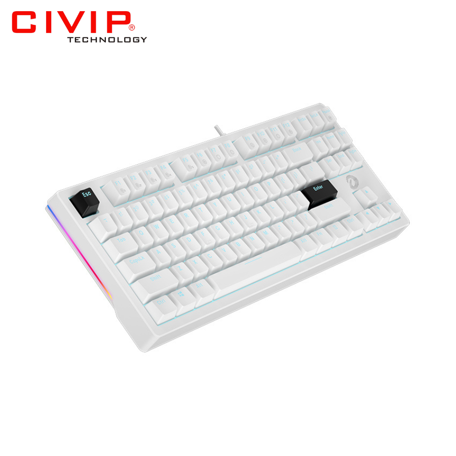 Bàn phím cơ có dây DareU EK87 V2 White - Red Switch