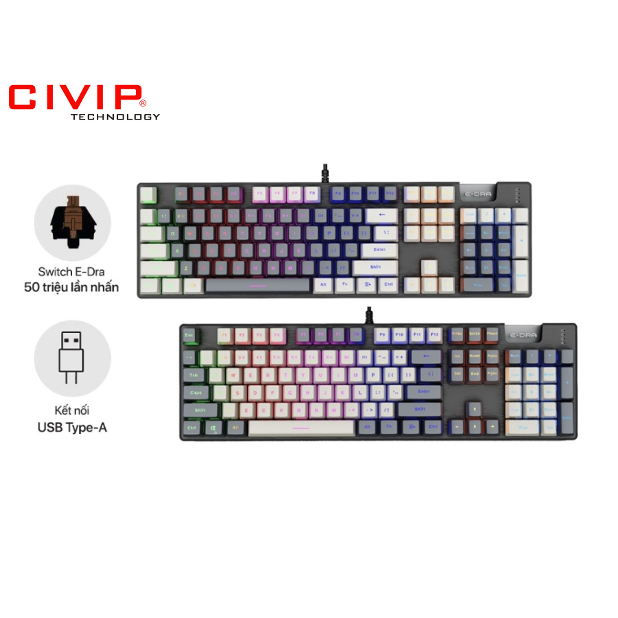 Bàn phím cơ có dây EDRA EK312