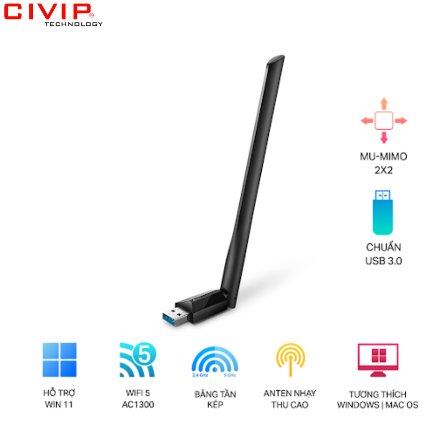 USB Wifi TPLink Archer T3U Plus - AC1300