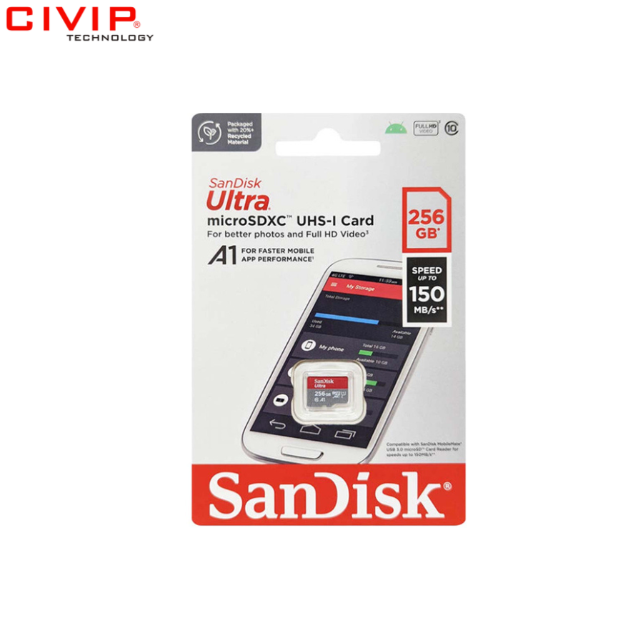 Thẻ nhớ SanDisk Ultra 256GB (microSDXC/SQUAR/C10/UHS-1/10Y)