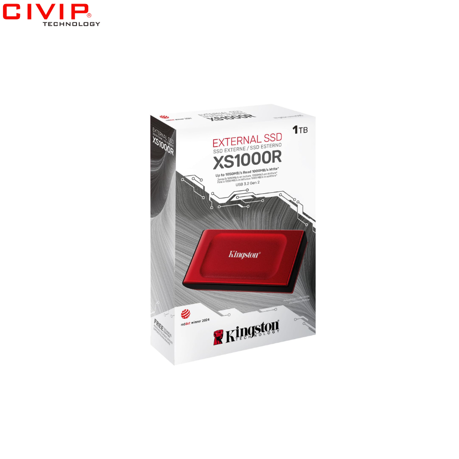Ổ cứng di động SSD Kingston 1TB SXS1000/1000G - Đỏ