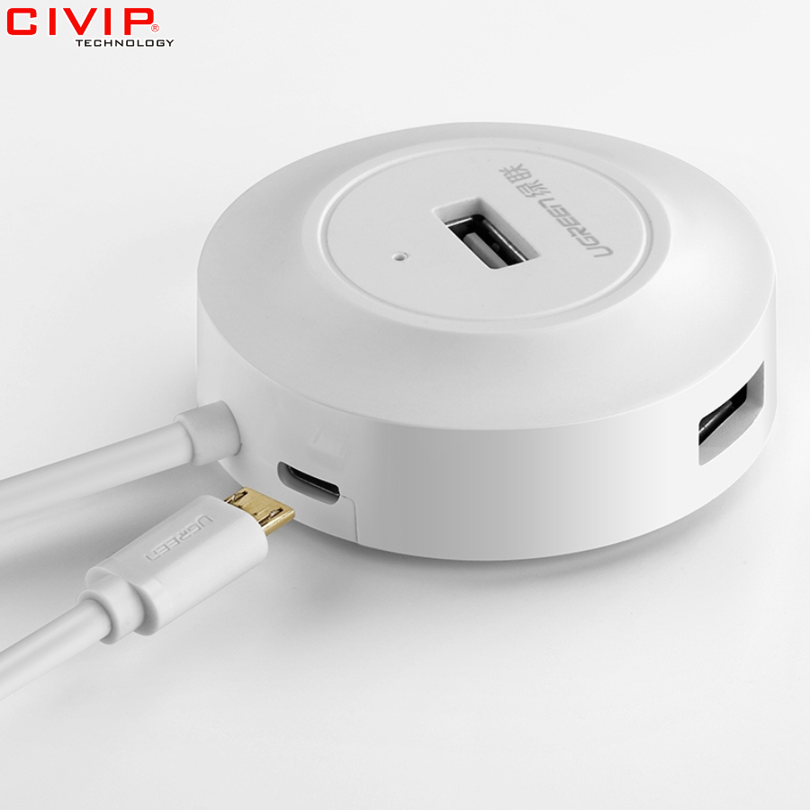 Bộ chia USB 2.0 1 ra 4 cổng Ugreen 20270 (Màu Trắng)