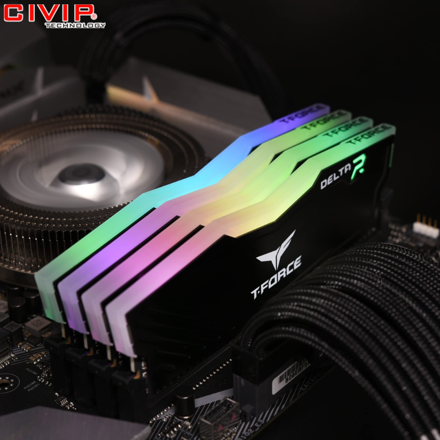 Ram PC TeamGroup T-Force Delta RGB 16GB/3600MHz DDR4 - Black