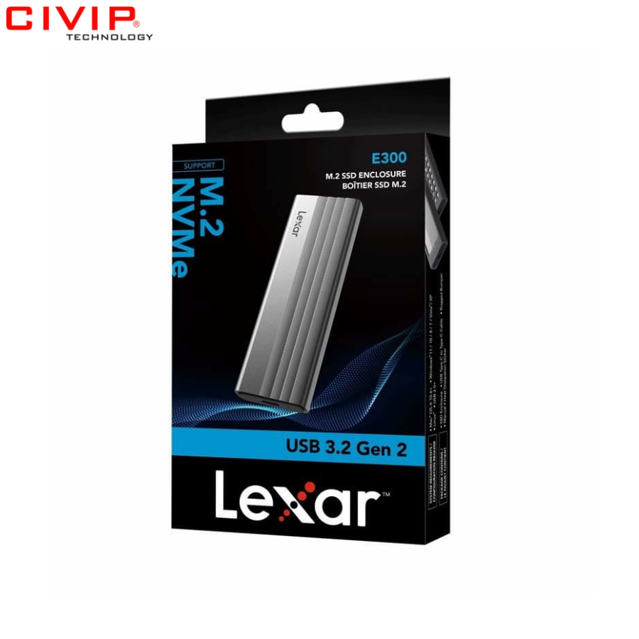 Hộp ổ cứng M.2 PCIe NVME Lexar E300 (LPAE300-RNBNG)