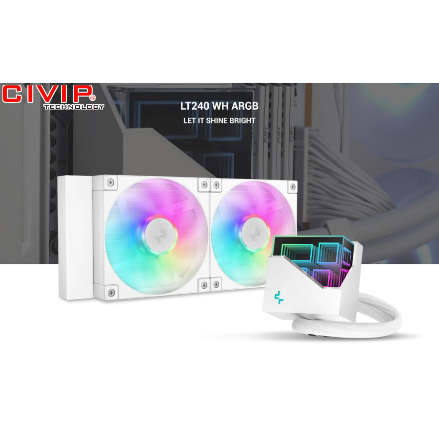 Tản nhiệt nước CPU Deepcool LT240 ARGB WH - White