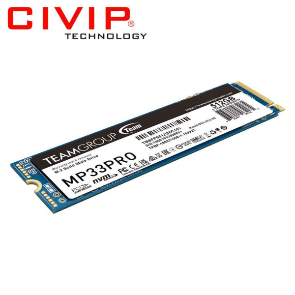 Ổ cứng Teamgroup MP33 PRO 512GB M.2 PCIe Gen3x4 (Read 3,500 MB/s - Write 3,000 MB/s)