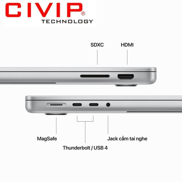 Laptop MacBook Pro M3 Z1A90005D (8CPU/10C GPU/16GB/1TB/14.2 inch/Silver)