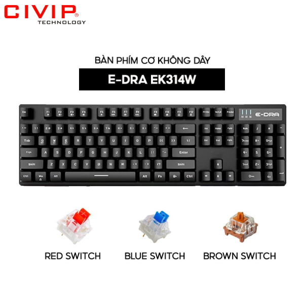 Bàn phím cơ không dây Edra EK314W