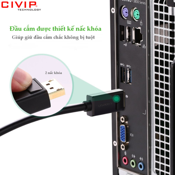 Cáp Displayport dài 2M Ugreen 10211