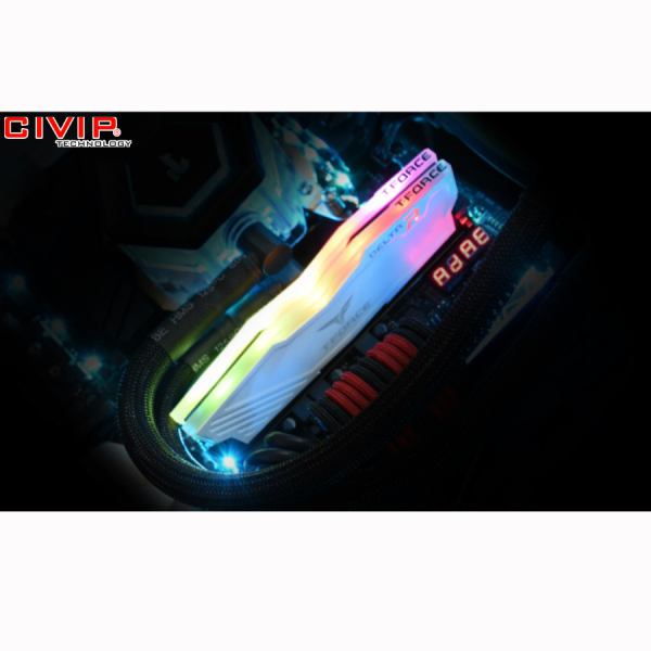 Ram PC TeamGroup T-Force Delta RGB 16GB/3600MHz DDR4 - White