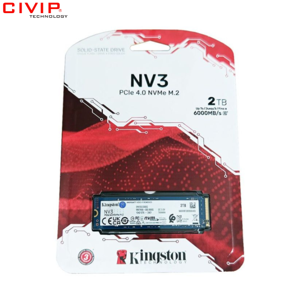 Ổ cứng SSD Kingston 2TB M.2 NVMe PCIe Gen 4x4 NV3 (SNV3S/2000GB)