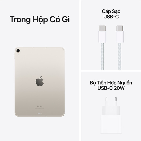 Máy tính bảng Apple IPad Air 6 11inch Wifi (8GB/ 256GB/ Starlight/ MUWJ3ZA/A)