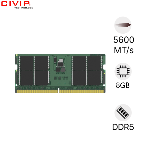 Ram Laptop Kingston 8GB/5600Mhz DDR5 (KVR56S46BS6-8)