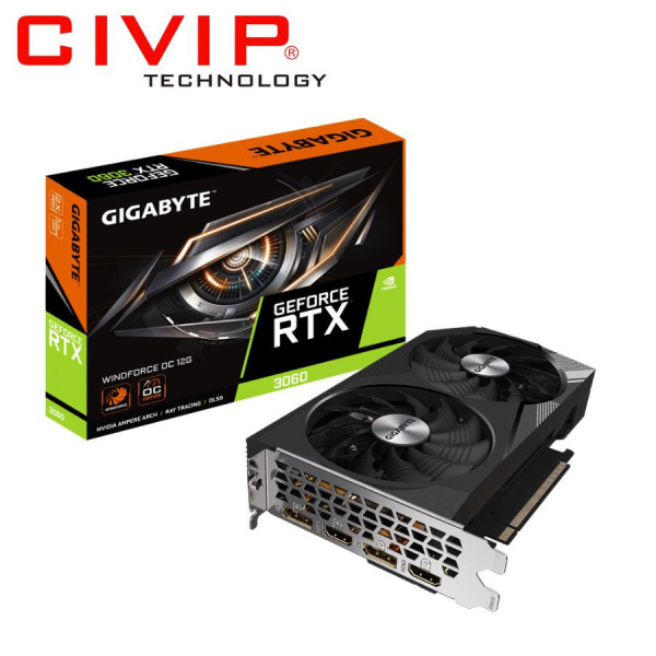 VGA Gigabyte RTX 3060 WINDFORCE OC 12G GDDR6 (GV-N3060WF2OC-12GD)