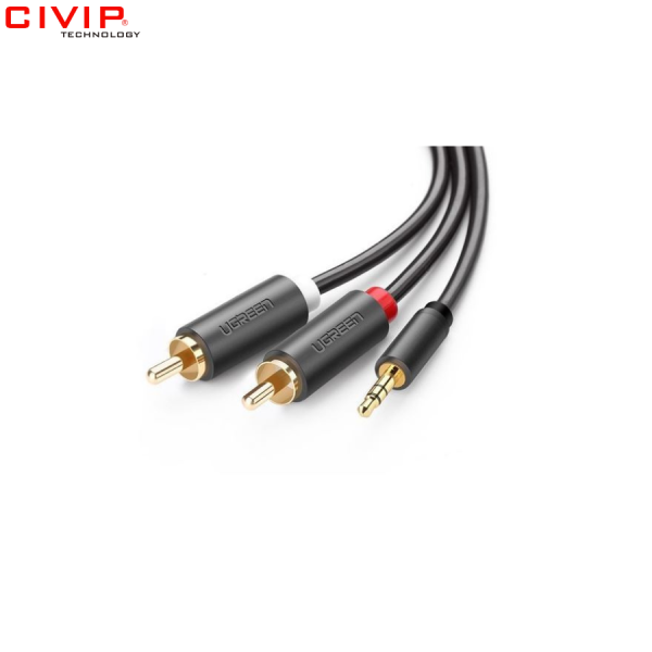 Cáp Audio 3.5mm ra 2 RCA (hoa sen) 1M Ugreen 10772
