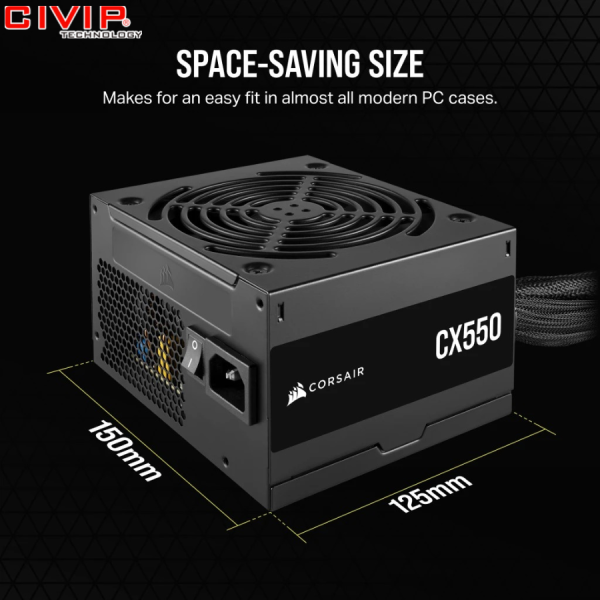Nguồn máy tính Corsair CX550 80 Plus Bronze CP-9020277-NA