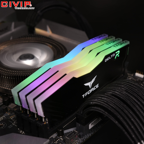 Ram PC TeamGroup T-Force Delta RGB 16GB/3600MHz DDR4 - Black