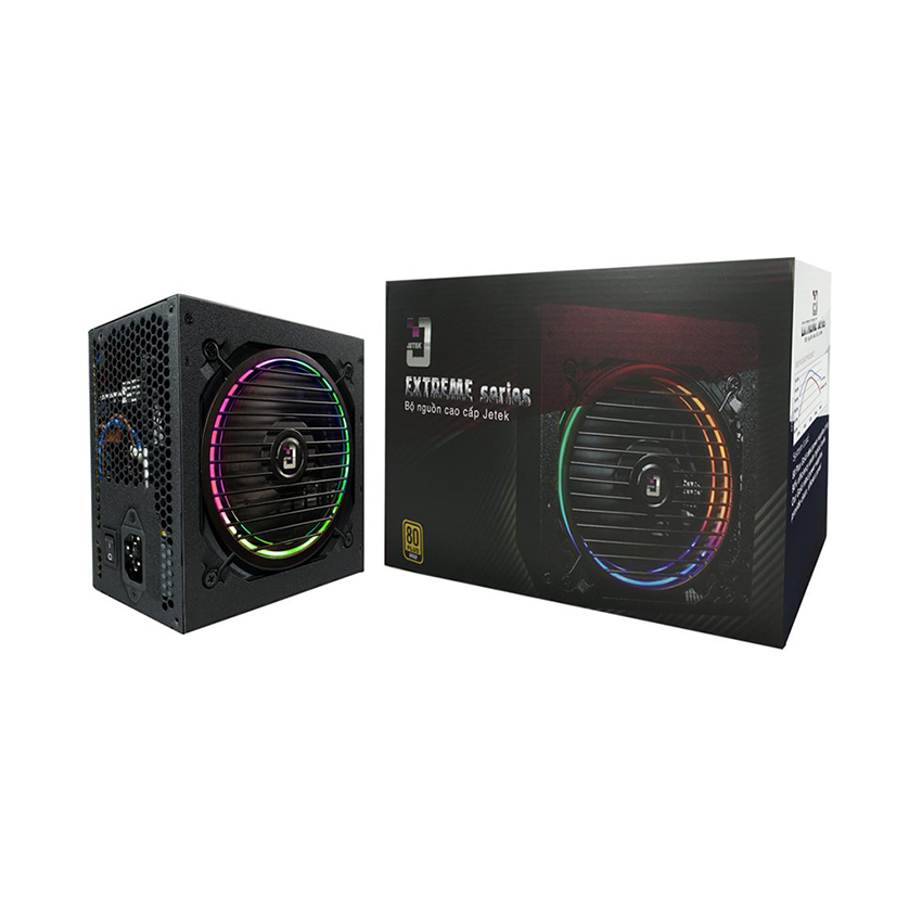 Nguồn Jetek E650 (650W/Màu Đen/Led RGB )