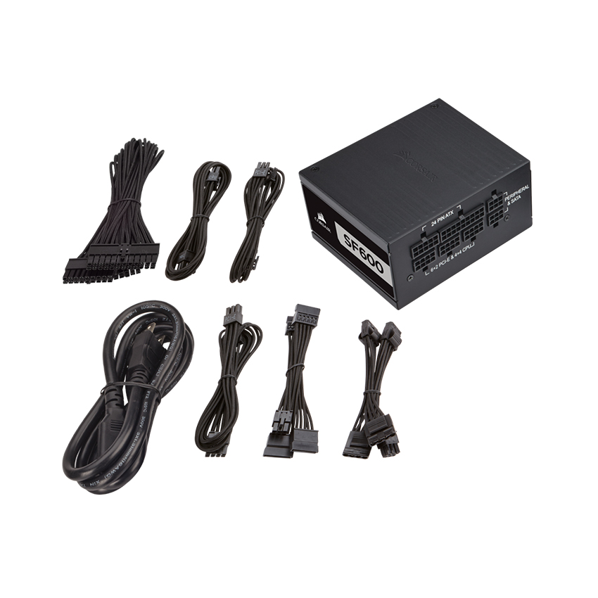 Bộ nguồn Corsair SF600 - 600 Watt 80 PLUS® Gold Certified High Performance SFX PSU_CP-9020105-NA