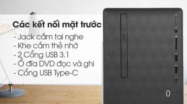 Máy tính để bàn HP Pavilion 590-P0108D, Core i3- 9100(3.60 GHz,6MB),4GB RAM DDR4,1TB HDD,DVDRW,Intel