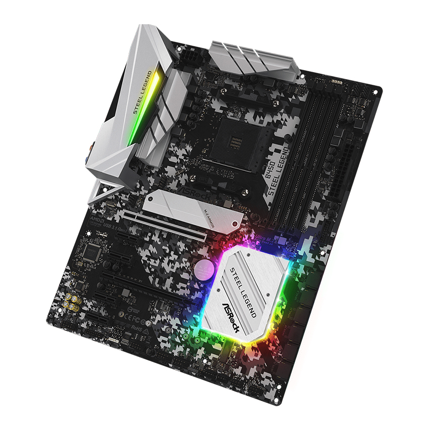 Mainboard ASROCK B450 STEEL LEGEND (AMD B450/Socket AM4/ATX/4 khe RAM DDR4)