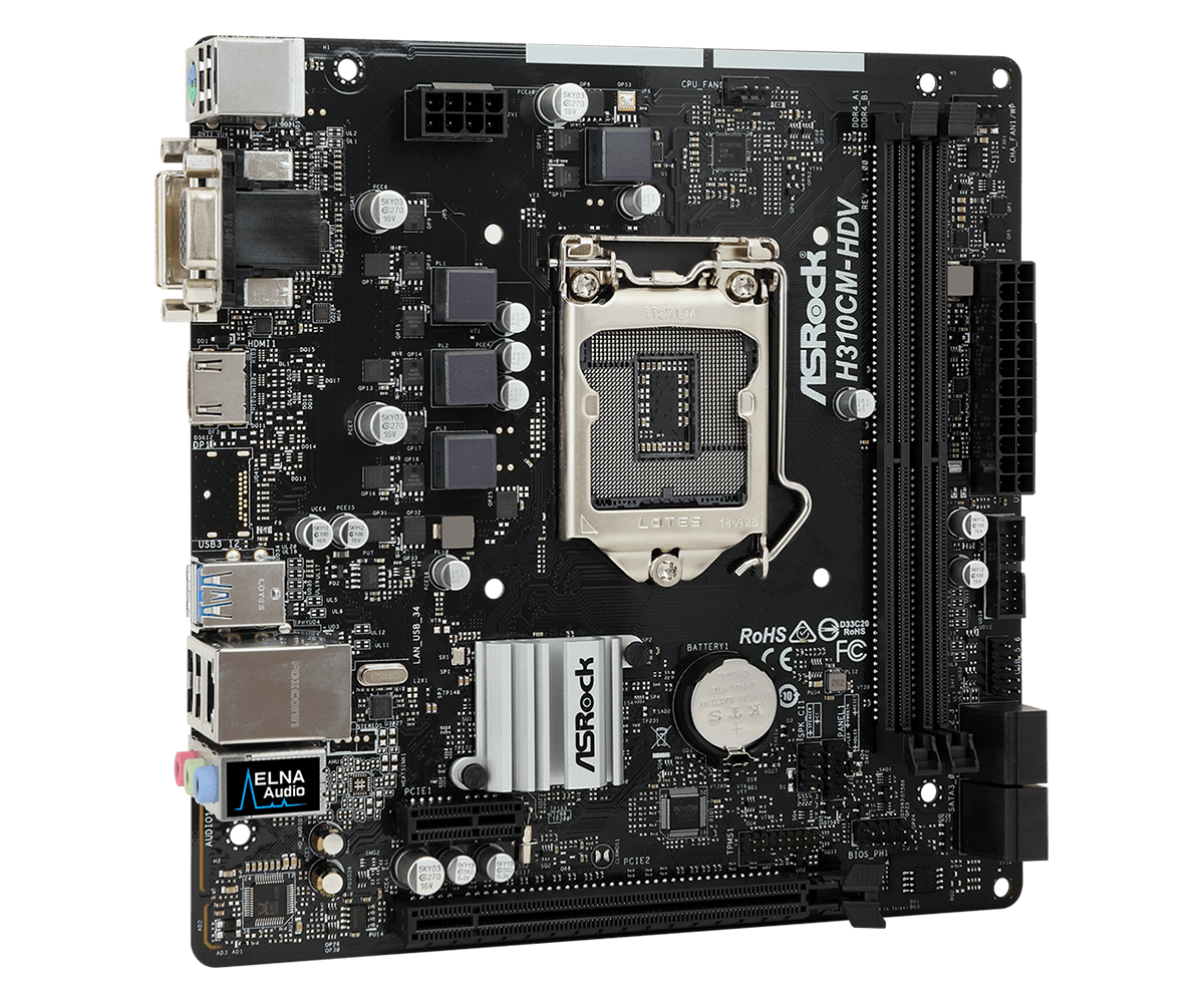 Mainboard ASROCK H310CM HDV (Intel H310/Socket 1151/mATX/4 khe RAM DDR4)