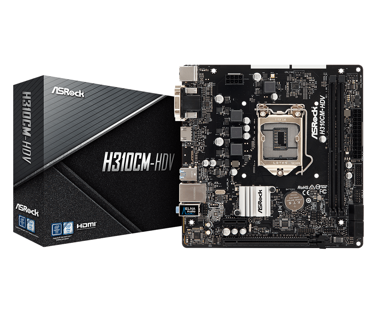 Mainboard ASROCK H310CM HDV (Intel H310/Socket 1151/mATX/4 khe RAM DDR4)