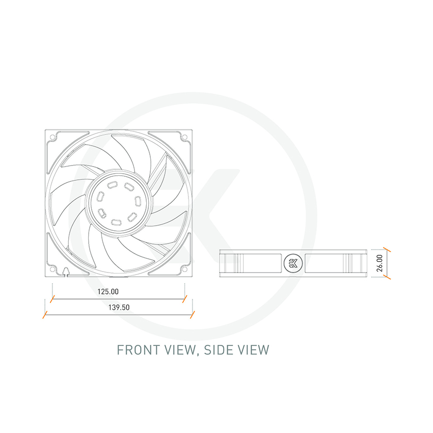 Fan case EK-Furious Vardar EVO 140 (2500rpm)