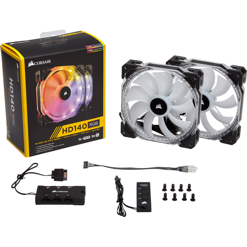 Bộ 2 Fan case Corsair HD140 RGB 