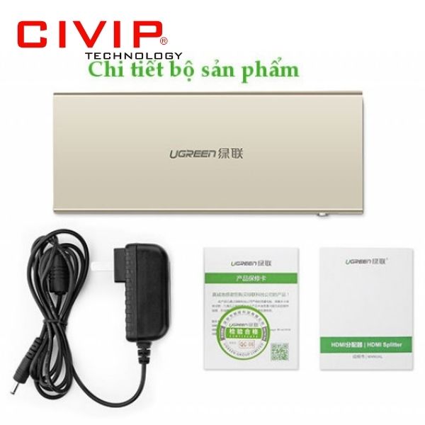 Bộ chia HDMI 1 ra 4 hỗ trợ 4k*2k 1.4v 3D CEC và tương thích HDCP vỏ hợp kim Ugreen 40277