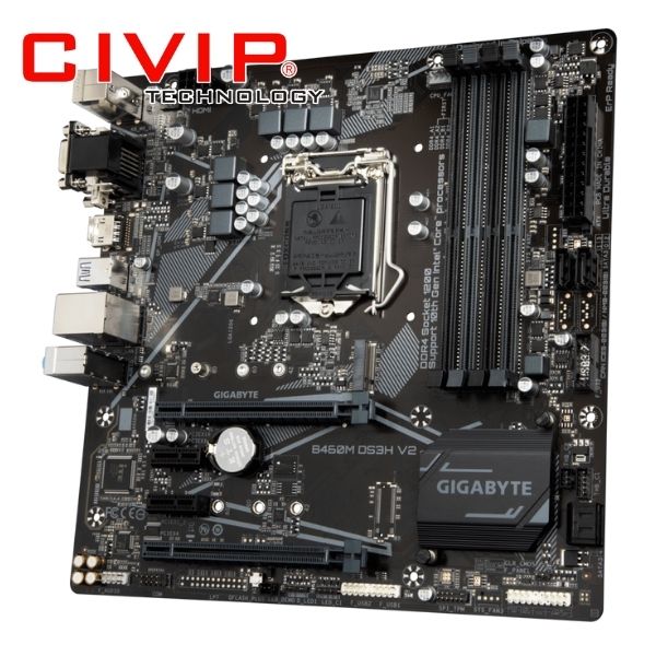 Mainboard Gigabyte B460M DS3H V2 (CPU Intel 1200, Chipset H470, Ram DDR4, VGA / DVI - D / HDMI)