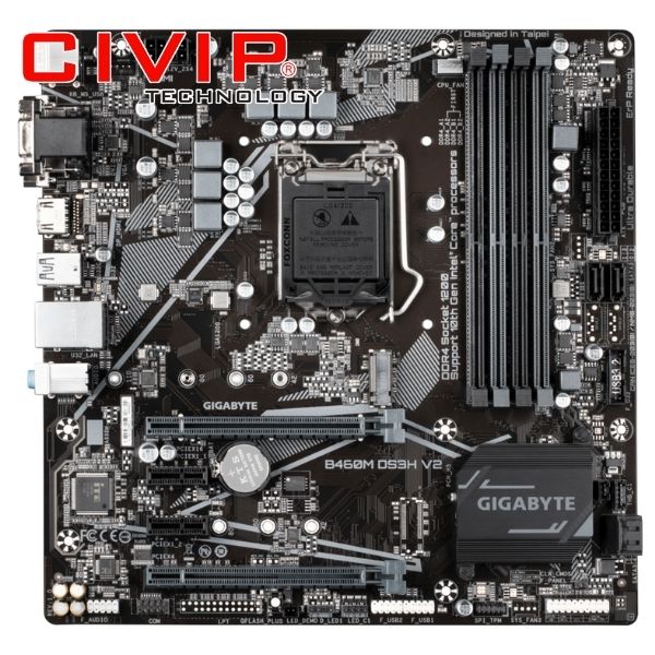 Mainboard Gigabyte B460M DS3H V2 (CPU Intel 1200, Chipset H470, Ram DDR4, VGA / DVI - D / HDMI)