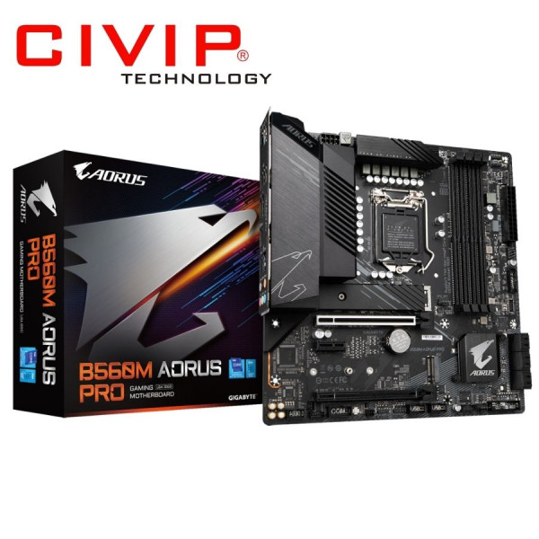 Mainboard Gigabyte B560M AORUS PRO (Chipset B560, Intel LGA 1200, DDR4, mATX, HDMI / DP)