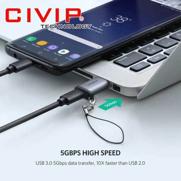 Đầu chuyển đổi USB 3.0 to USB type-C chính hãng Ugreen 50533 cao cấp