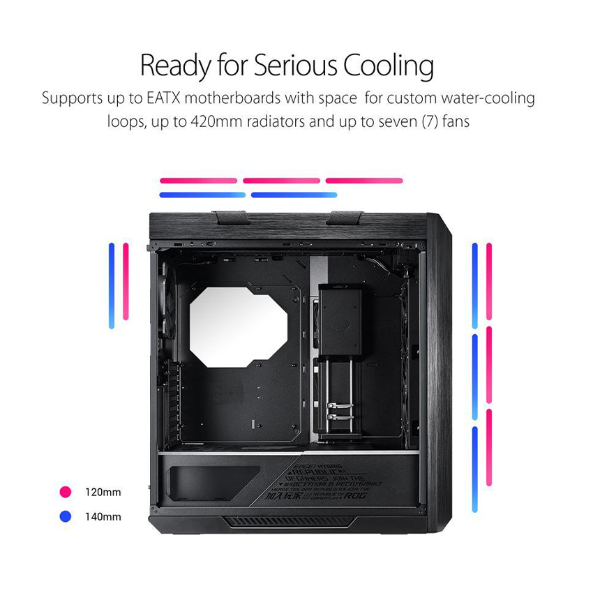 Vỏ Case Asus ROG Strix Helios GX601 Tempered Glass Gaming   (Mid Tower/Màu Đen/Led RGB)