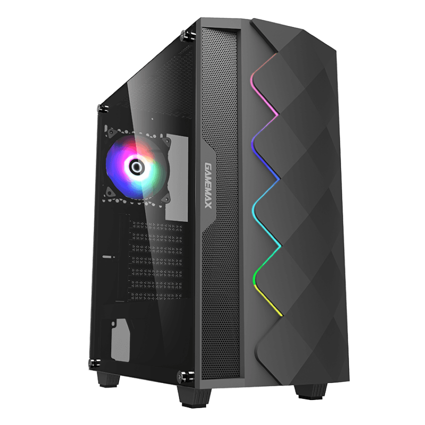 Vỏ Case  GAMEMAX Diamond (Mid Tower/Màu Đen/Led RGB)