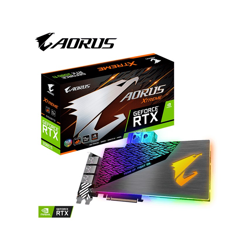 Card màn hình GIGABYTE AORUS RTX 2080 Ti XTREME WATERFORCE WB (11GB GDDR6/352-bit/HDMI+DP+Type-C)