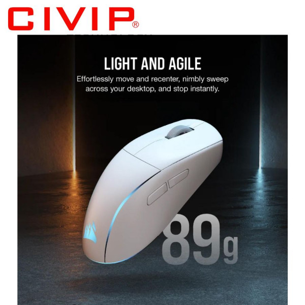 Chuột gaming Corsair M75 WIRELESS Lightweight RGB - White