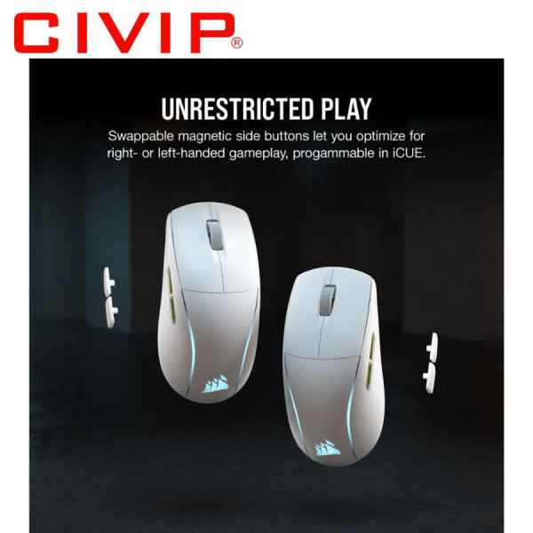 Chuột gaming Corsair M75 WIRELESS Lightweight RGB - White