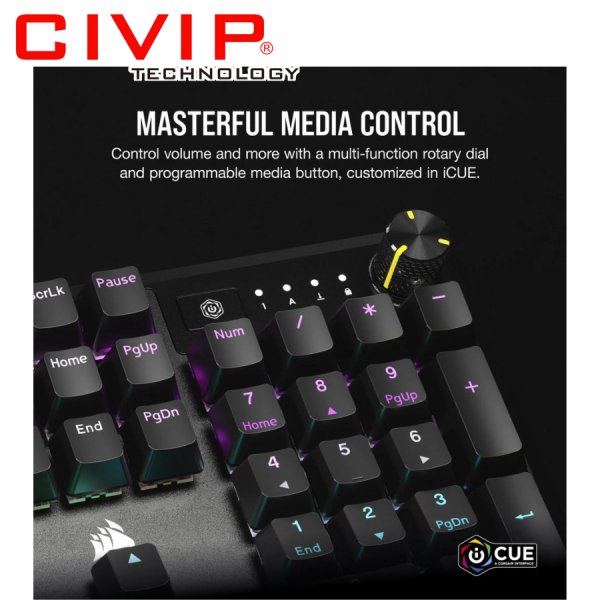 Bàn phím cơ có dây Corsair K70 CORE RGB - Black