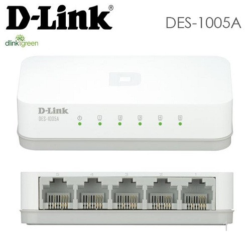 Switch chia mạng 5 cổng DLink DES-1005A 10/100Mbps