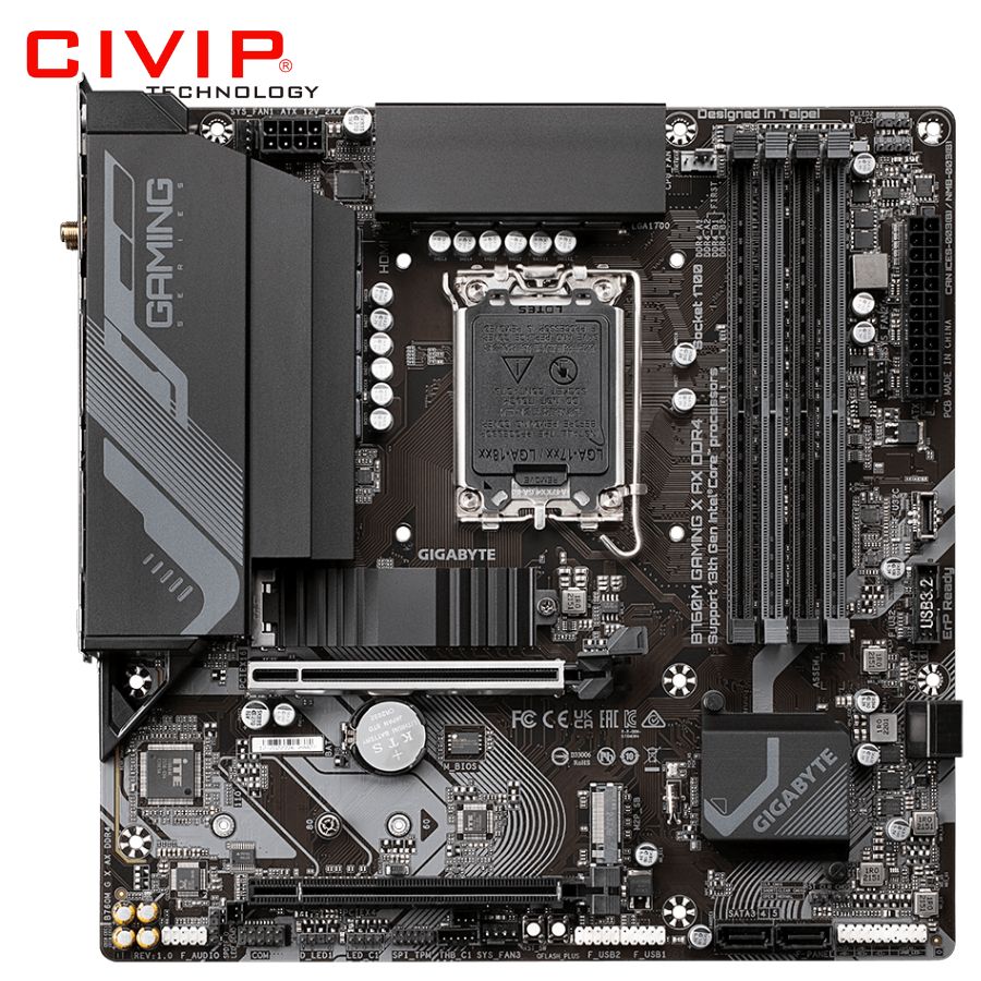 Mainboard GIGABYTE B760M GAMING X AX DDR4 (Chipset B760, Socket Intel LGA1700, DDR4, DP / HDMI, mATX)