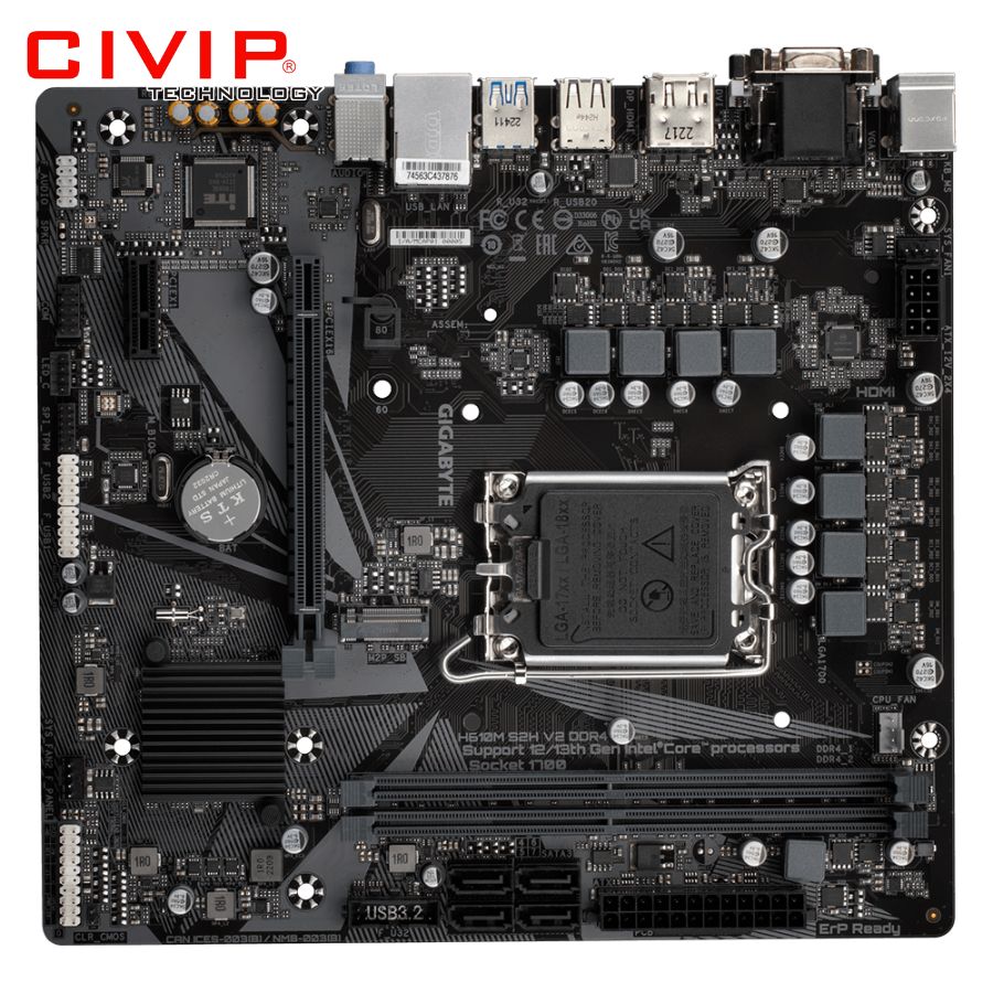 Mainboard GIGABYTE H610M S2H V2 DDR4 (Chipset H610, Socket Intel LGA1700, DDR4, DP / HDMI / DVI-D / VGA, mATX)