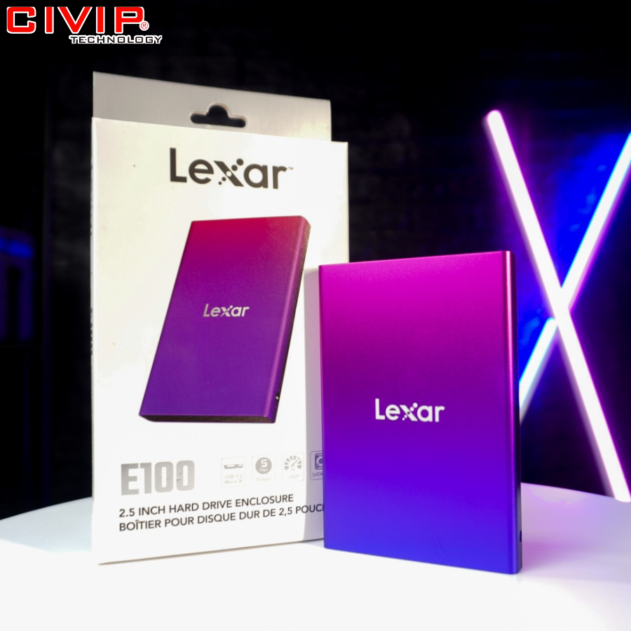 Hộp ổ cứng 2.5'' USB 3.2 Lexar E100