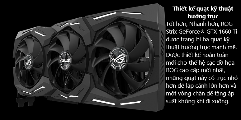 Card Màn Hình Asus Rog-Strix-Gtx1660Ti-O6G-Gaming  (6Gb/Ddr6/192-Bit/Hdmi/Display Port /Hdcp Support)