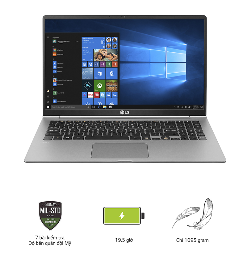 Laptop LG Gram 15 inch 15Z980  (i5 8250U/8GB RAM/512GB SSD/15.6 inch FHD/Win 10) - G.AH55A5