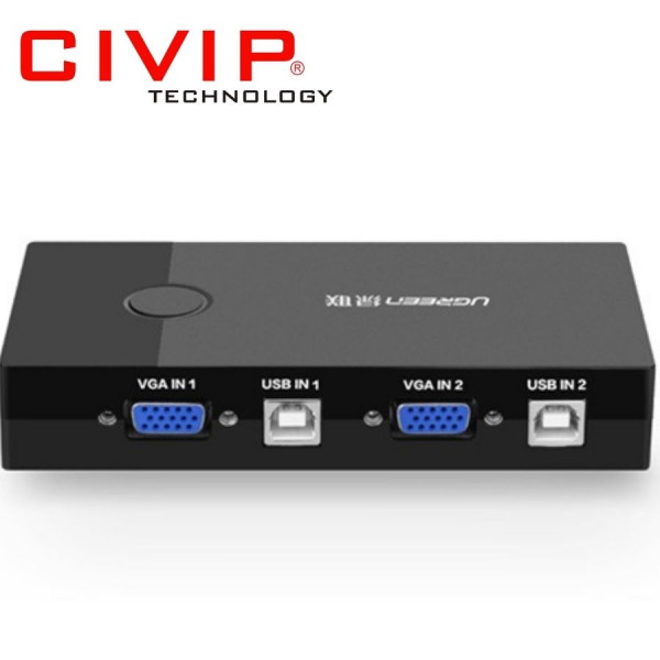 Bộ chuyển 2 CPU dùng 1 Màn hình VGA KVM Switch USB Ugreen 30357