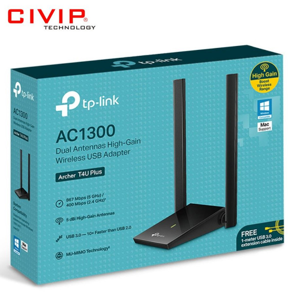 USB Wifi TPLink Archer T4U Plus - AC1300