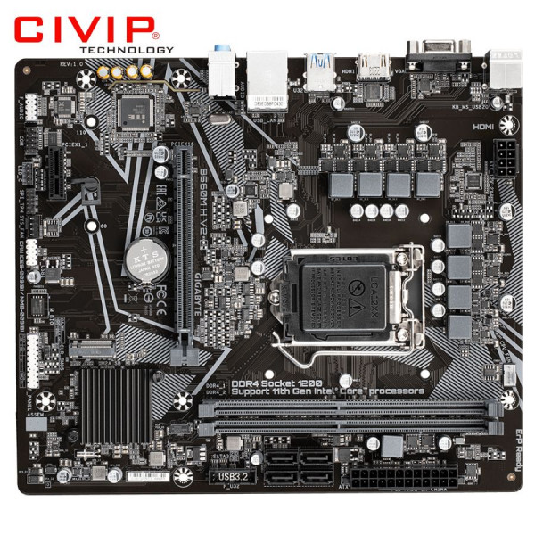 Mainboard Gigabyte B560M H V2 (Chipset B560, CPU Intel LGA 1200, DDR4, mATX, VGA / HDMI)