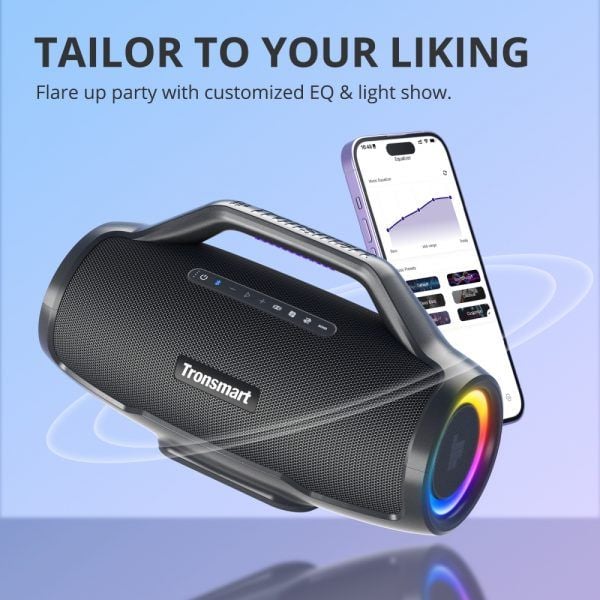 Loa Bluetooth Tronsmart Bang Max 130W, Cổng Micro có dây, Cổng kết nối Guitar